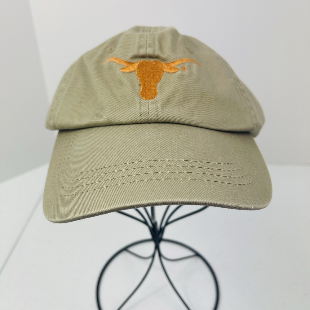 Y2K Vintage Texas Longhorns Hat Cap Khaki Tan Burnt Orange Strapback Horns NCAA